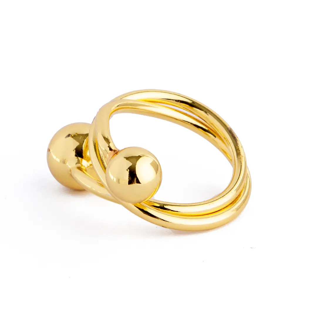 Minimalist Gold Ball Open Ring, 11575 - Gold - Image 2