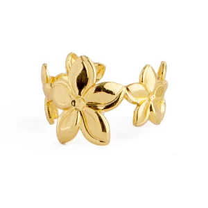 Blossom Charm Floral Open Ring, 11575 - Gold