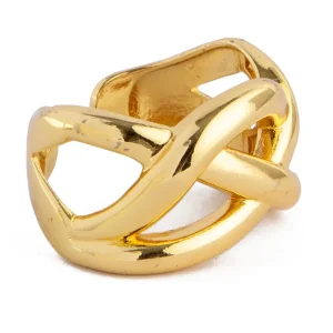 Criss-Cross Bold Gold-Tone Statement Women's Ring, 11575 - Gold