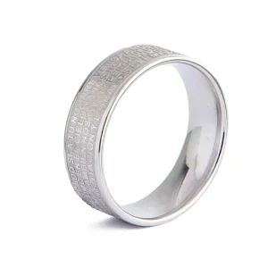 Engraved Prayer Ring, 11575- Silver