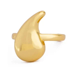 Gold Plated Abstract Teardrop Adjustable Ring, 11575 - Gold