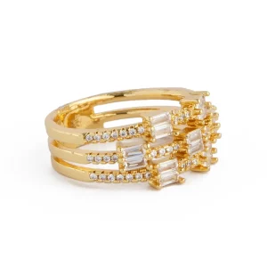 Gold-Tone Crystal Stack Ring, 11575- Gold
