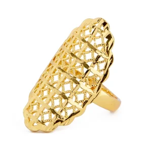 Gold filigree statement ring, 11575-