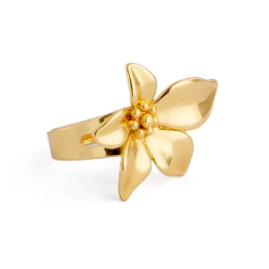 Golden Bloom Adjustable Flower Women's Ring, 11575 - Gold