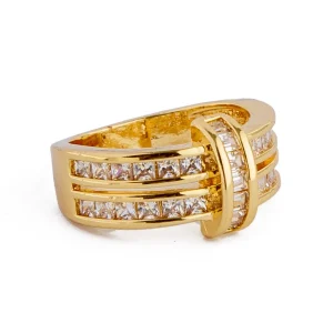 Yellow Gold Diamond Channel Female's Ring, 11575- Gold